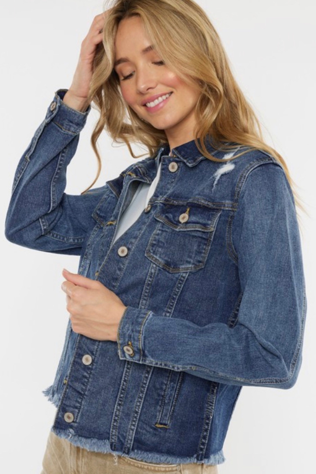 Boyfriend Hooded Denim Jacket by KanCan