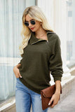 Fuzzy Long Sleeve Top: OLIVE