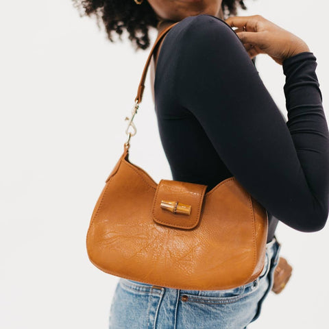 Bamboo Shoulder Bag • Brown