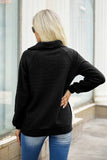 Fuzzy Long Sleeve Top: BLACK