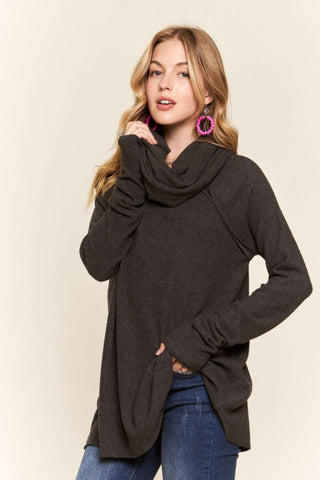 Brushed Knit Tunic (Charcoal)