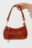 Brynlee Braided Vegan Leather Bag • Brown