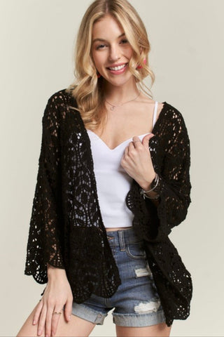 Crochet Cardigan (Black)