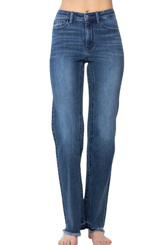 Plus Size, High Rise Straight Leg Jeans (Medium) FINAL SALE