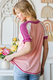 Multi V-Neck Top (Blush)