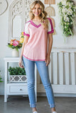 Multi V-Neck Top (Blush)