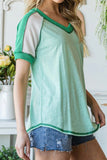 Multi V-Neck Top (Mint)