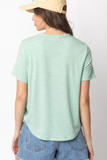 Short Sleeve Twisted Hem Top (Mint)