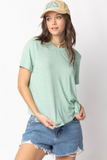 Short Sleeve Twisted Hem Top (Mint)