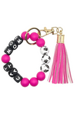 Silicone Beaded Bracelet Keychain (Cat Mom)