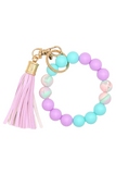 Silicone Beaded Bracelet Keychain (Lilac Fields)