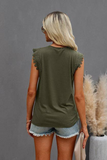 Sleeveless Lace Shoulder Top (Green)