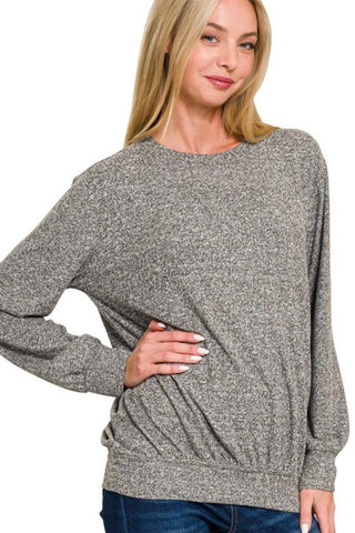 Soft Round Neck Pullover (Grey)