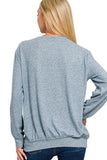 Soft Round Neck Pullover (Light Blue)