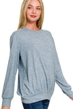 Soft Round Neck Pullover (Light Blue)