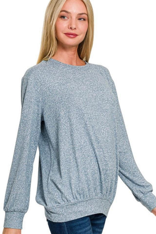 Soft Round Neck Pullover (Light Blue)