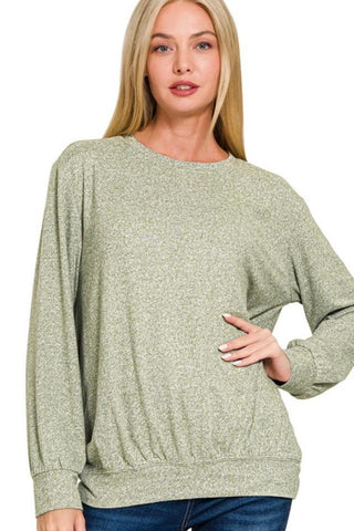 Soft Round Neck Pullover (Light Green)