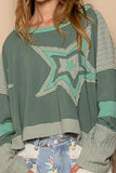 Star Patch Long Sleeve Top (Green)