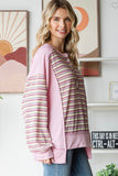 Stripe Button Front Pullover