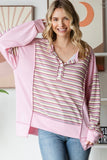 Stripe Button Front Pullover