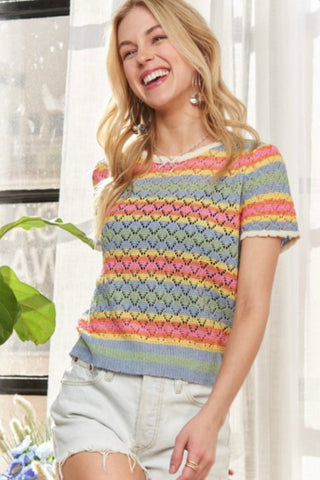 Stripe Crochet Top