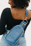 Waverly Woven Sling Bag (Free Strap Extender!): Blue