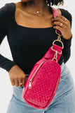 Waverly Woven Sling Bag (Free Strap Extender!): Fuchsia