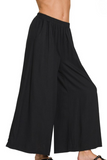 Wide Leg Linen Blend Pant (Black)