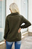 Fuzzy Long Sleeve Top: OLIVE